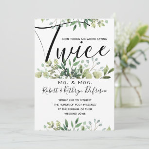 Saying It Twice Vow Renewal Invitation