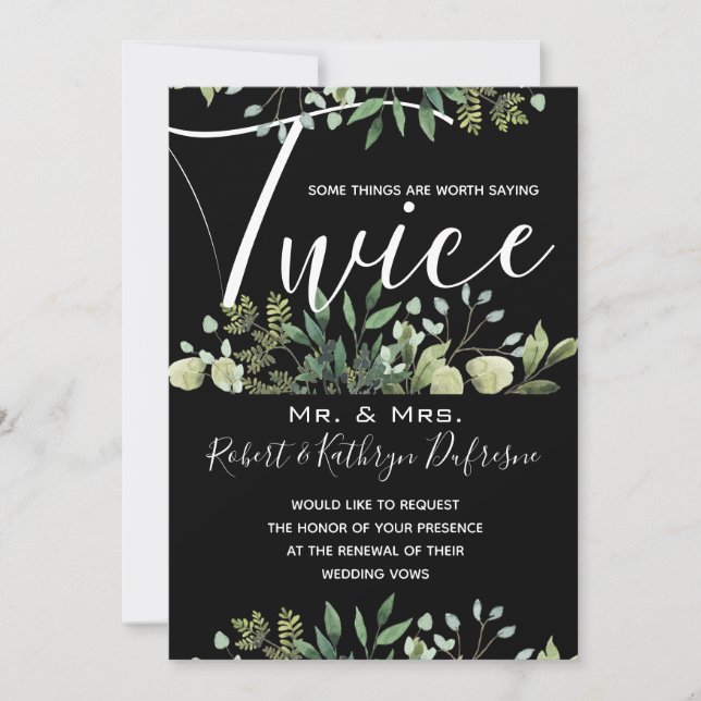 Saying It Twice Vow Renewal ll Invitation (Front)