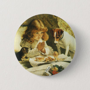 Saying Our Prayers, Suspense Charles Burton Barber 2 Inch Round Button