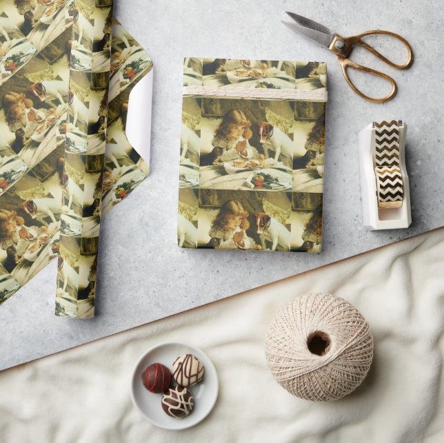 Saying Our Prayers, Suspense Charles Burton Barber Wrapping Paper (Crafts)