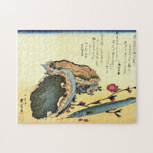 Sayori & Awabi (Halfbeak, Abalone) Hiroshige Fish Jigsaw Puzzle