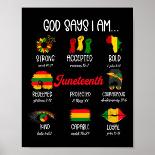 Says I Am Juneteenth Free-ish Independence Day Mel Poster