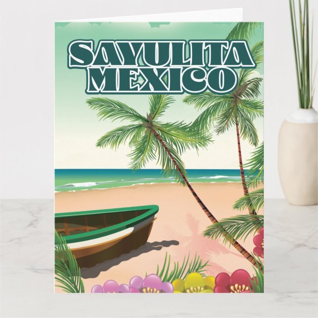 Sayulita Mexico beach poster Postcard (Front)