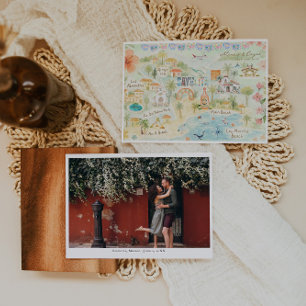 Sayulita, Mexique Carte d'itinéraire de mariage