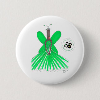SBM Pseudo Celeb Green Ballgown Fashion Button Pin