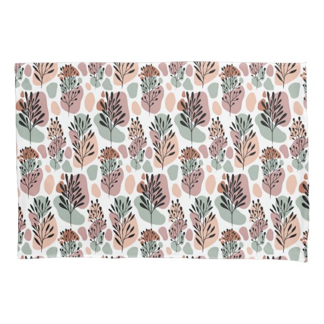 Sbstract leaves and organic shapes pillowcase (Front)