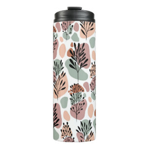 Sbstract leaves and organic shapes thermal tumbler