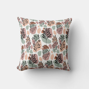 Sbstract leaves and organic shapes throw pillow