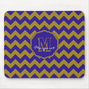 SC Chevron Mouse Pad-Blue and Gold Mouse Pad