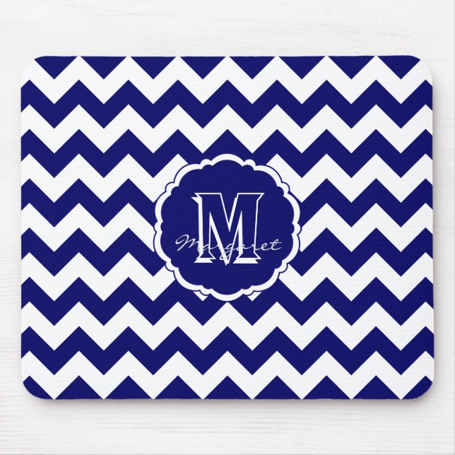 SC Chevron Mouse Pad-Blue and White Dark Pad (Front)