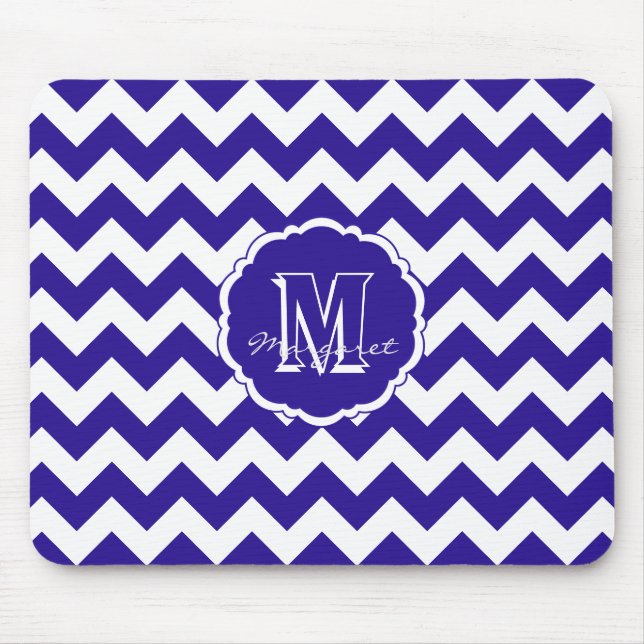 SC Chevron Mouse Pad-Blue and White Light Pad (Front)