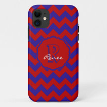 SC Monogram Chevron,Red-Blue iPhone 5/5s Case