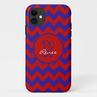 SC Monogram Chevron,Red-Blue iPhone 5/5s Case