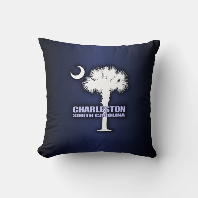 SC Palmetto & Crescent (Charleston) Throw Pillow (Front)