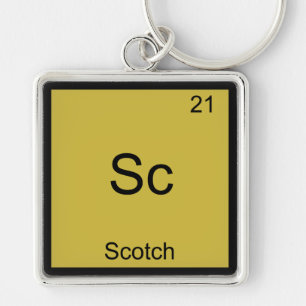 Sc - Scotch Funny Chemistry Element Symbol T-Shirt Keychain