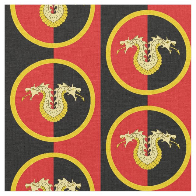 SCA Dragon's Laire Populace Badge Fabric (Close Up)