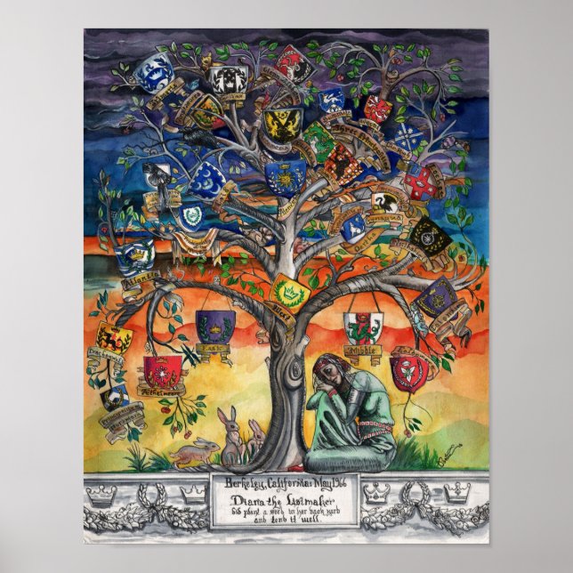 SCA Heraldic Family Tree by Portia St. Luke Poster (Front)