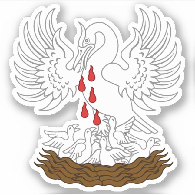 SCA Order of the Pelican Custom-Cut Vinyl Sticker (Front)