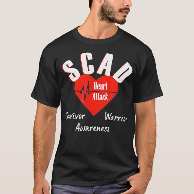 SCAD  Female Heart Attack Warrior Surgery Survivor T-Shirt (Front)