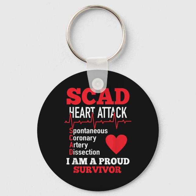 Scad Heart Attack Spontaneous Coronary Artery Diss Keychain (Front)