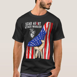 SCAD Heart Attack Survivor Art US Warrior Awarenes T-Shirt