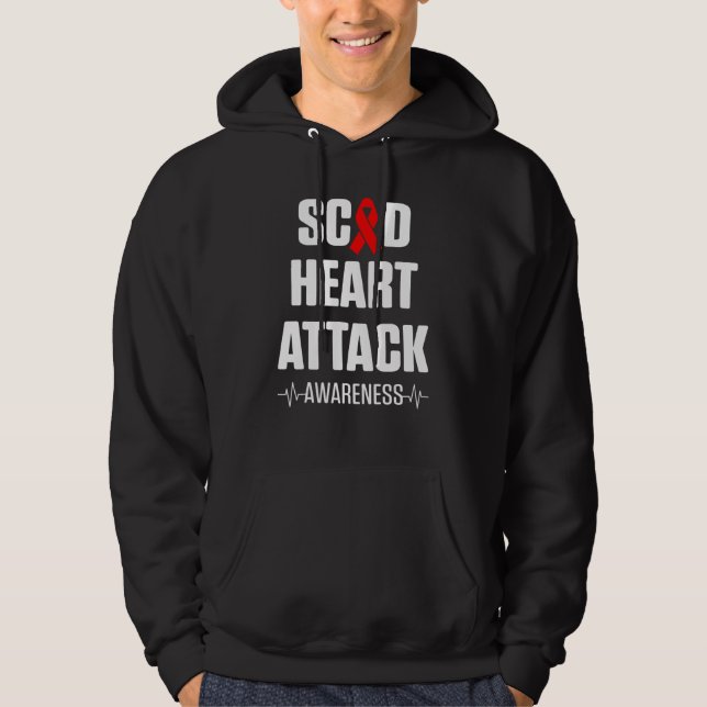 SCAD Heart Attack Survivor Heartbeat Warrior Aware Hoodie (Front)
