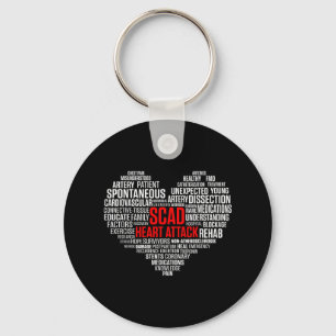 Scad Heart Attack Survivor Patient Warrior Awarene Keychain