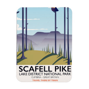 Scafell Pike, Cumbria, Vintage travel poster Magnet