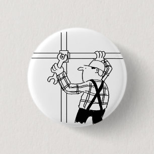 Scaffolder with Scaffolding 1 Inch Round Button