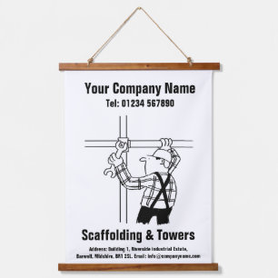 Scaffolding Cartoon Design Hanging Tapestry