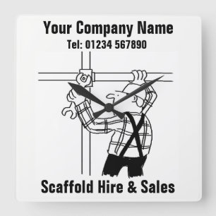 Scaffolding Hire and Sales Square Wall Clock