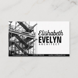 Scaffolding in Grayscale Photo Business Card