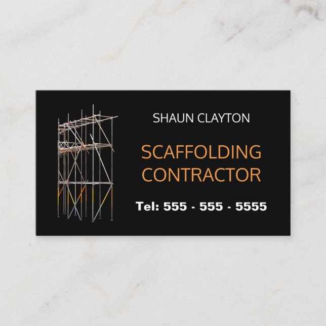 Scaffolding on black Business Card (Front)