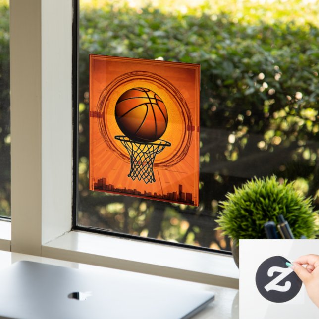 Scalable Hoops – Basketball Vector Graphics Window Cling (Office)