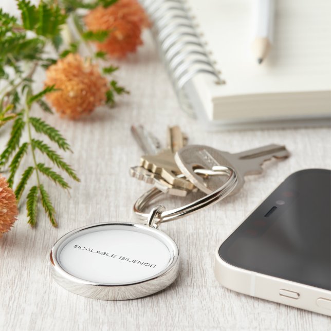 Scalable Silence Minimalist Typographic Keychain (Side)