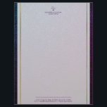 Scale of justice faux leather gold stripes lawyer letterhead<br><div class="desc">Upscale attorney at law office luxury elegant letterhead template with a scale of justice logo and custom script on a white transparent background over a leather looking dark navy purple indigo and faux gold frame. Personalize it with your information! Suitable for legal, notary, lawyer, attorney, advocate, legal advisers, any other...</div>
