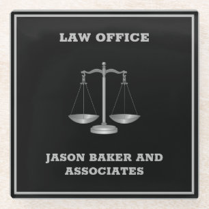 Scale of Justice  Glass Coaster