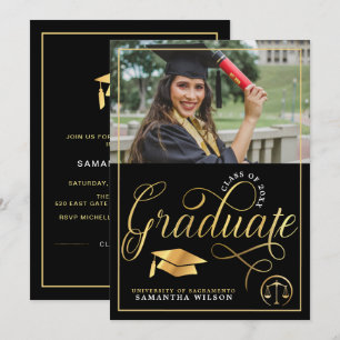Scale Of Justice Law School Graduation Announcement