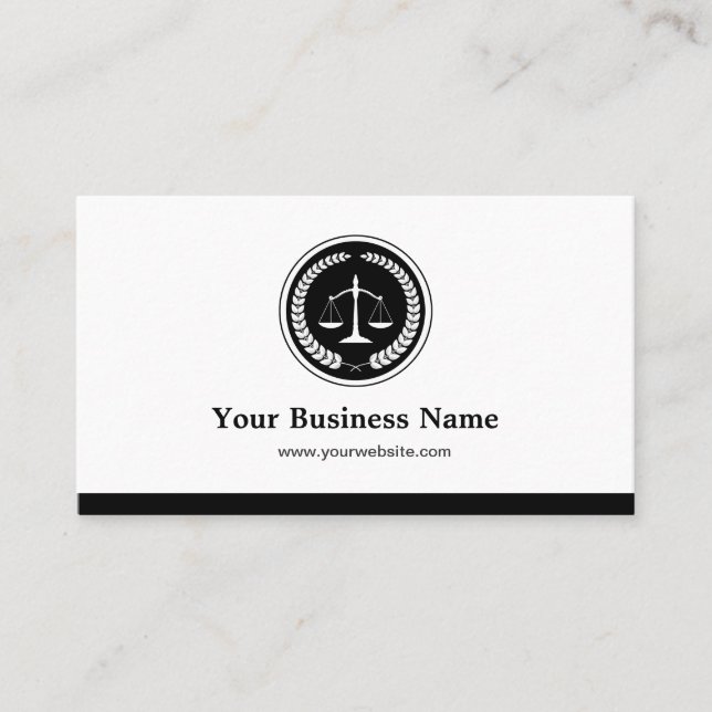Scale of Justice Lawyer Attorney - Simple Elegant Business Card (Front)