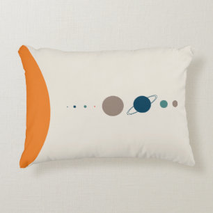 Scale of the Solar System Space Exploration Accent Pillow