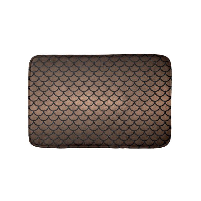 SCALES1 BLACK MARBLE & BRONZE METAL (R) BATH MAT (Front)