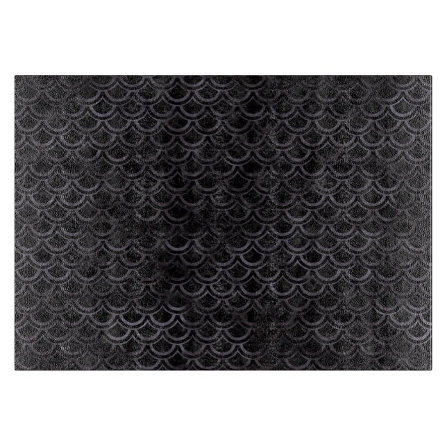 SCALES2 BLACK MARBLE & BLACK WATERCOLOR CUTTING BOARD (Front)