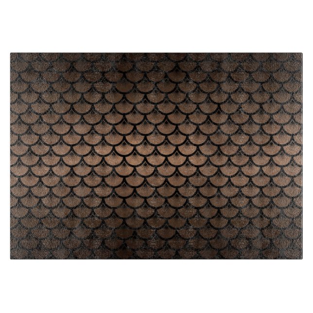 SCALES3 BLACK MARBLE & BRONZE METAL (R) CUTTING BOARD (Front)