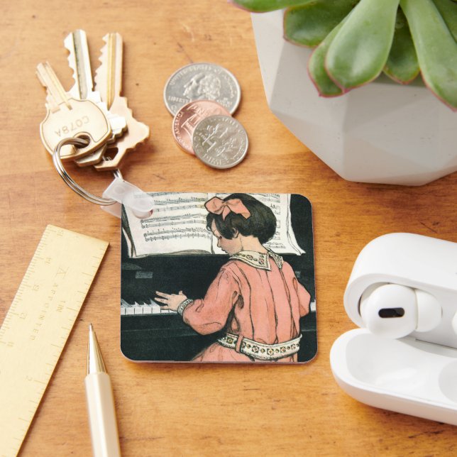 Scales by Jessie Willcox Smith, Piano Music Girl Keychain (Desk)