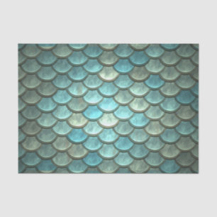 Scales in Teal and Silver Tissue Paper