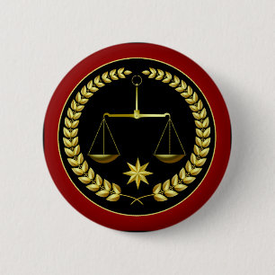 Scales of Justice 2 Inch Round Button