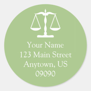 Scales Of Justice Address Label (Sage Green)