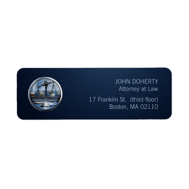 Scales of Justice Blue Law Label (Front)