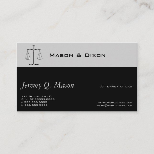 Scales of Justice Business Card (Front)
