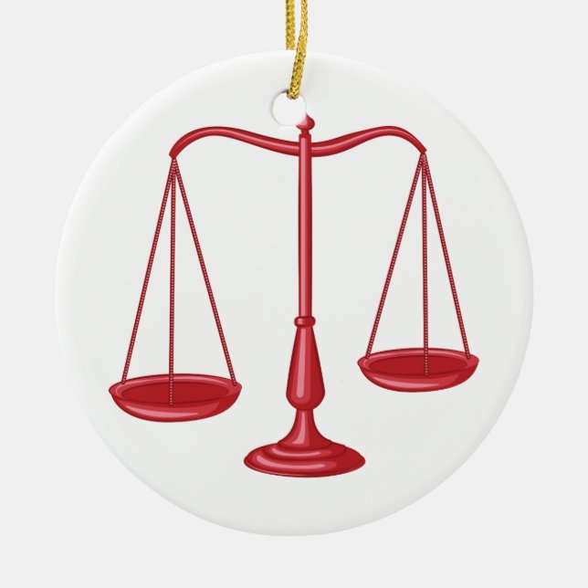 Scales Of Justice Ceramic Ornament (Front)